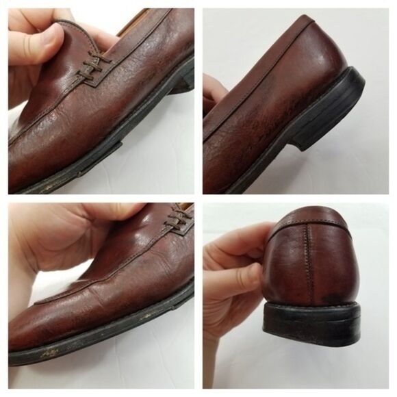 Allen Edmonds Steen 8.5 D Brown Leather Slip on Loafers Mens Shoes Split Toe main image 6